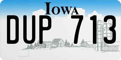 IA license plate DUP713