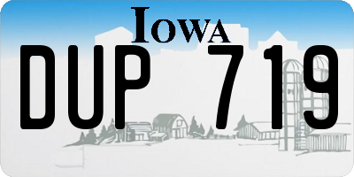 IA license plate DUP719