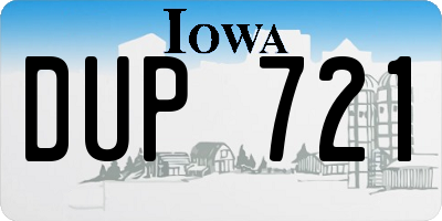 IA license plate DUP721