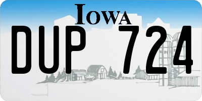 IA license plate DUP724