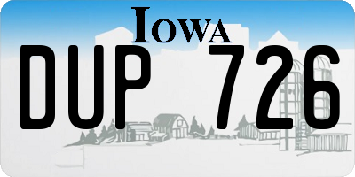 IA license plate DUP726