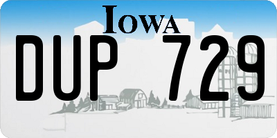 IA license plate DUP729