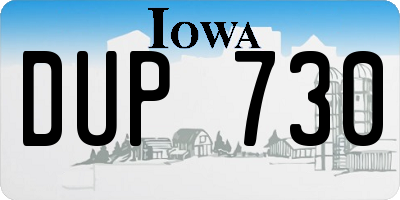 IA license plate DUP730