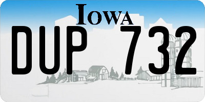 IA license plate DUP732