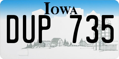 IA license plate DUP735