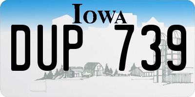 IA license plate DUP739