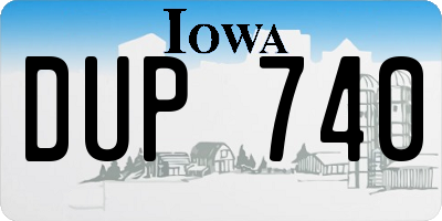 IA license plate DUP740