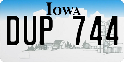 IA license plate DUP744
