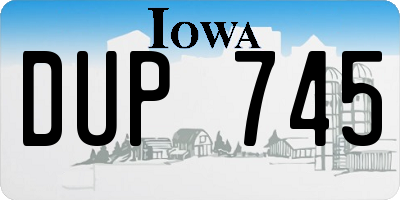 IA license plate DUP745
