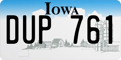 IA license plate DUP761