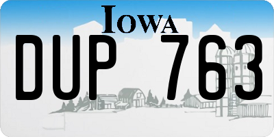 IA license plate DUP763