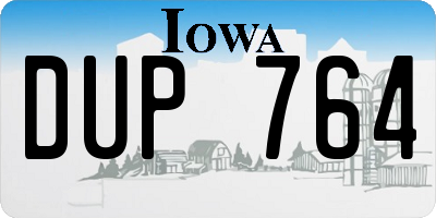 IA license plate DUP764