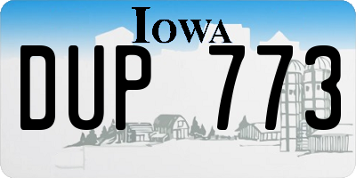 IA license plate DUP773