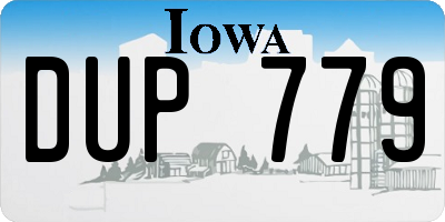 IA license plate DUP779