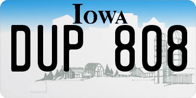 IA license plate DUP808