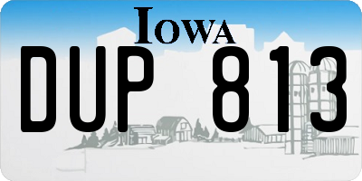 IA license plate DUP813