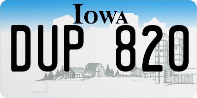 IA license plate DUP820