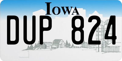 IA license plate DUP824