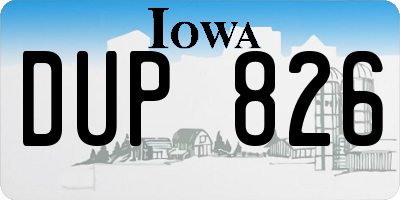 IA license plate DUP826