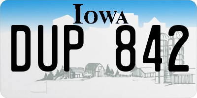 IA license plate DUP842