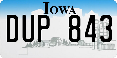 IA license plate DUP843