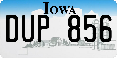 IA license plate DUP856