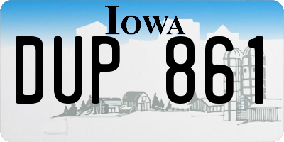 IA license plate DUP861