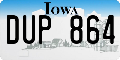 IA license plate DUP864
