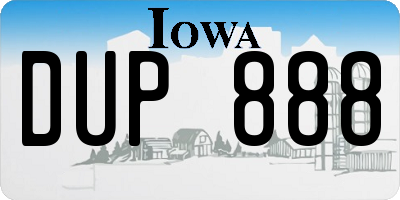 IA license plate DUP888