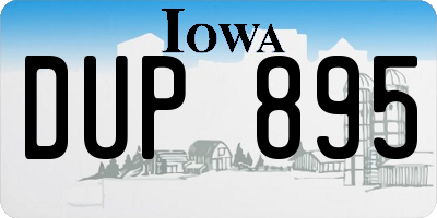 IA license plate DUP895