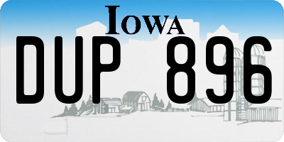 IA license plate DUP896