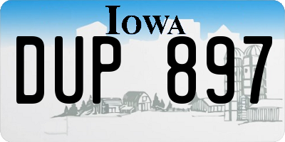 IA license plate DUP897
