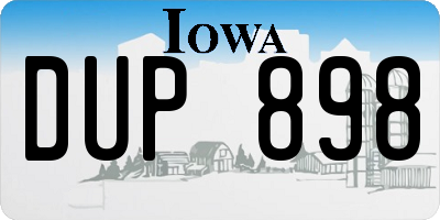 IA license plate DUP898