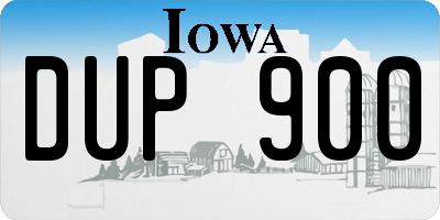 IA license plate DUP900