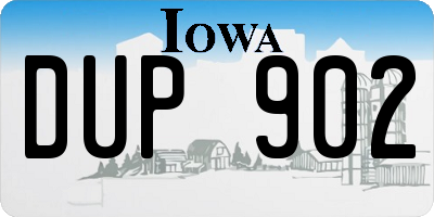 IA license plate DUP902