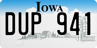 IA license plate DUP941