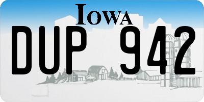 IA license plate DUP942