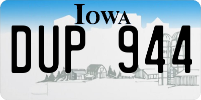 IA license plate DUP944