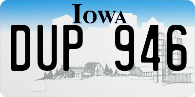 IA license plate DUP946
