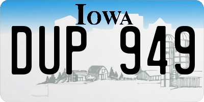IA license plate DUP949