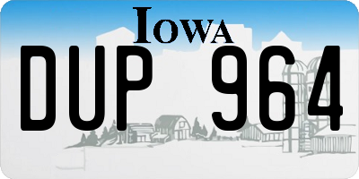 IA license plate DUP964