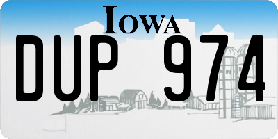 IA license plate DUP974