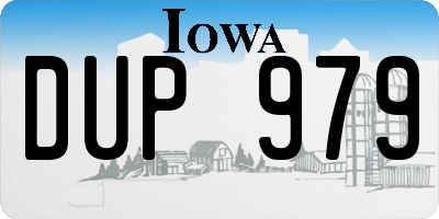 IA license plate DUP979
