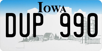 IA license plate DUP990