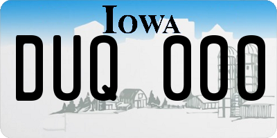 IA license plate DUQ000