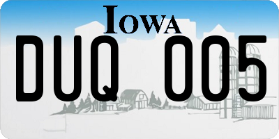 IA license plate DUQ005