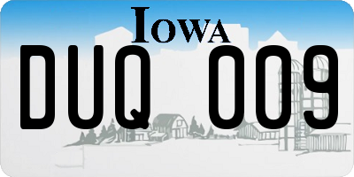 IA license plate DUQ009
