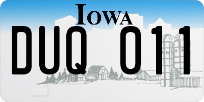 IA license plate DUQ011