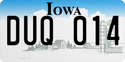 IA license plate DUQ014