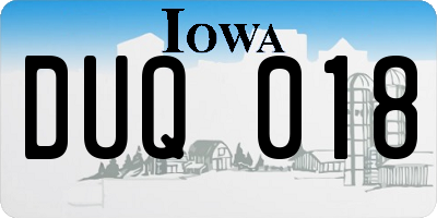 IA license plate DUQ018